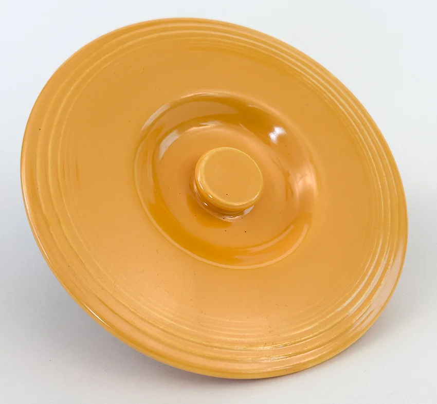 rare vintage fiestaware mixing bowl lid number three size in yellow made in 1936