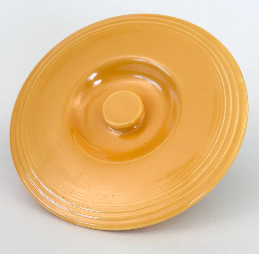 rare vintage fiestaware mixing bowl lid number three size in yellow made in 1936