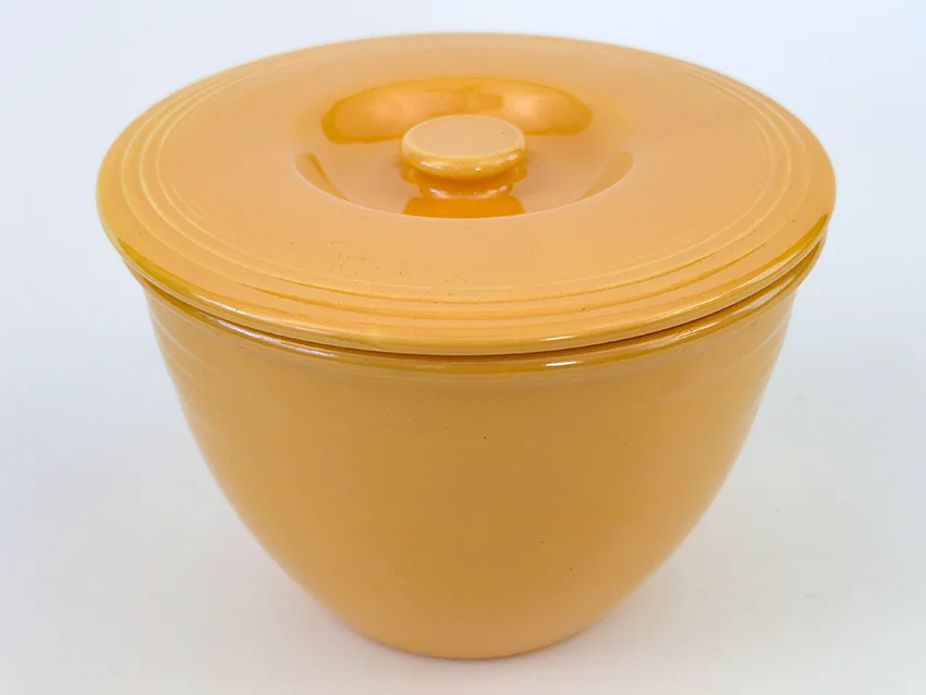 rare vintage fiestaware mixing bowl lid number three size in yellow made in 1936