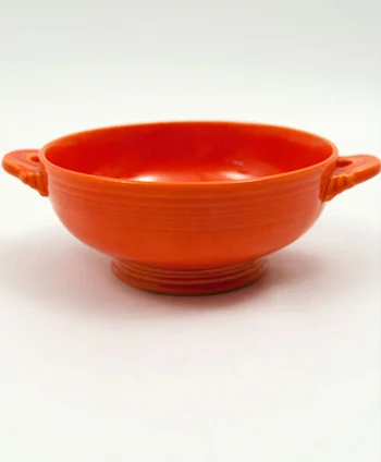 red vintage fiestaware cream soup bowl