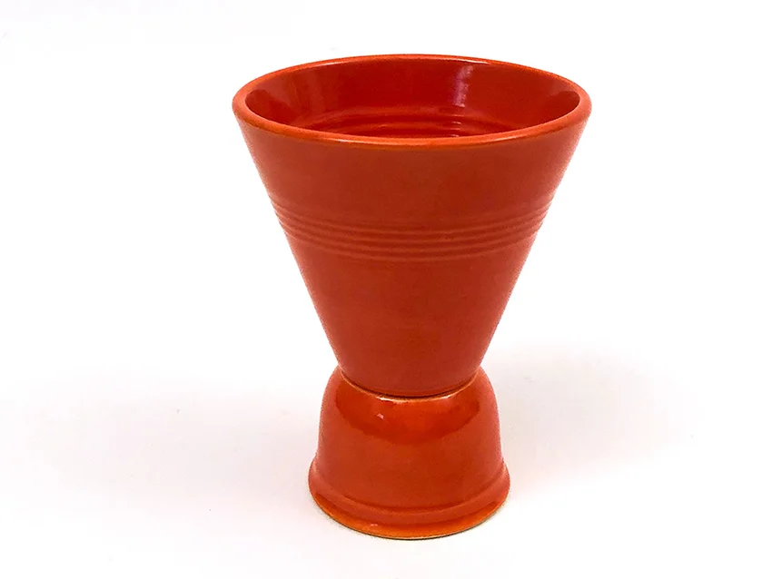 red vintage harlequin double egg cup for sale