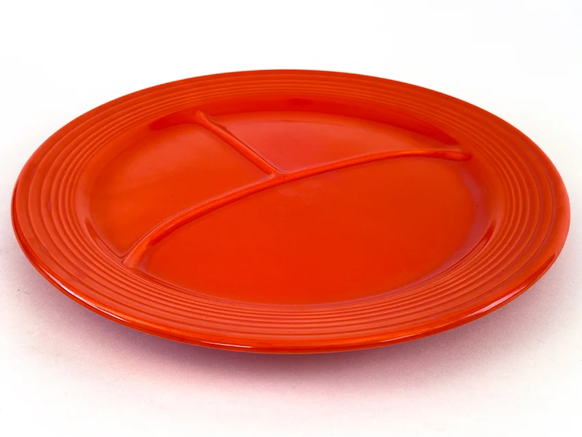 red vintage fiestaware 12 inch divided compartment plate for sale