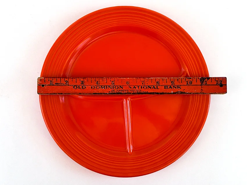 red vintage fiestaware 12 inch divided compartment plate for sale