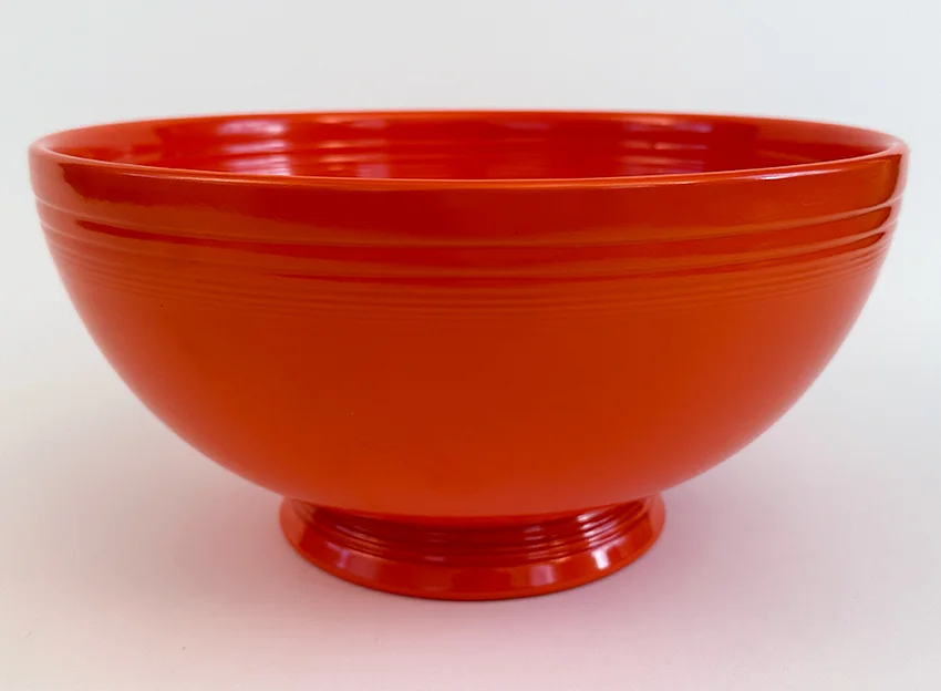 red vintage fiesta ware footed salad bowl