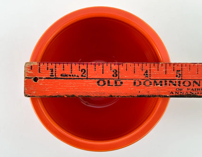 number one vintage fiesta mixing bowl in red color with rings 1936-1938