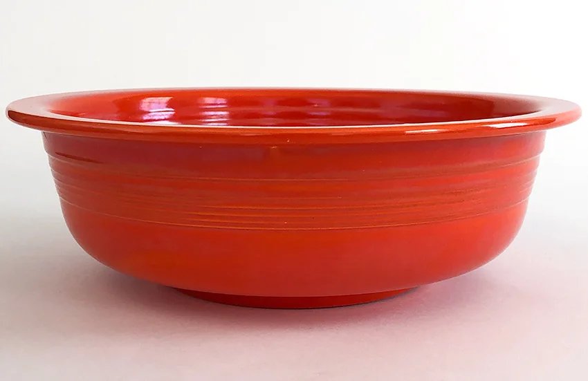 red vintage fiestaware 9 inch round nappie vegetable bowl for sale