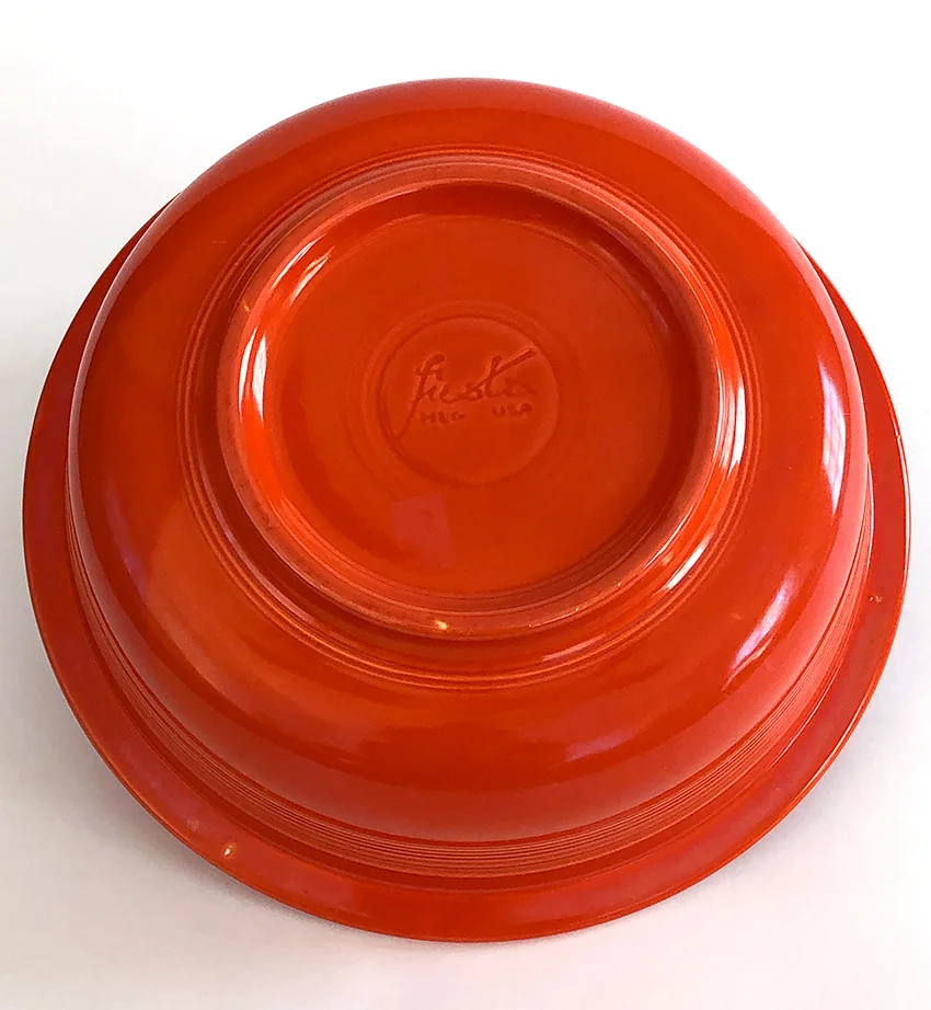 red vintage fiestaware 9 inch round nappie vegetable bowl for sale