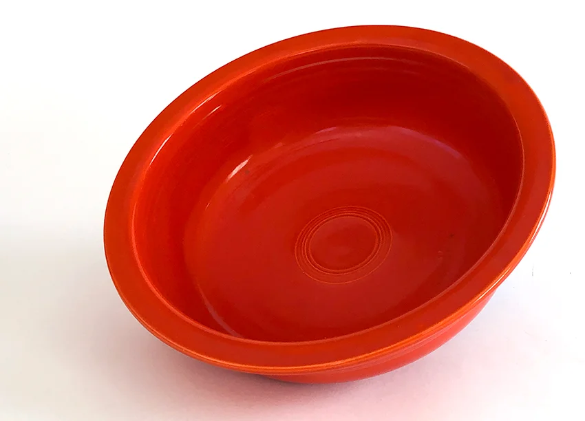 red vintage fiestaware 9 inch round nappie vegetable bowl for sale