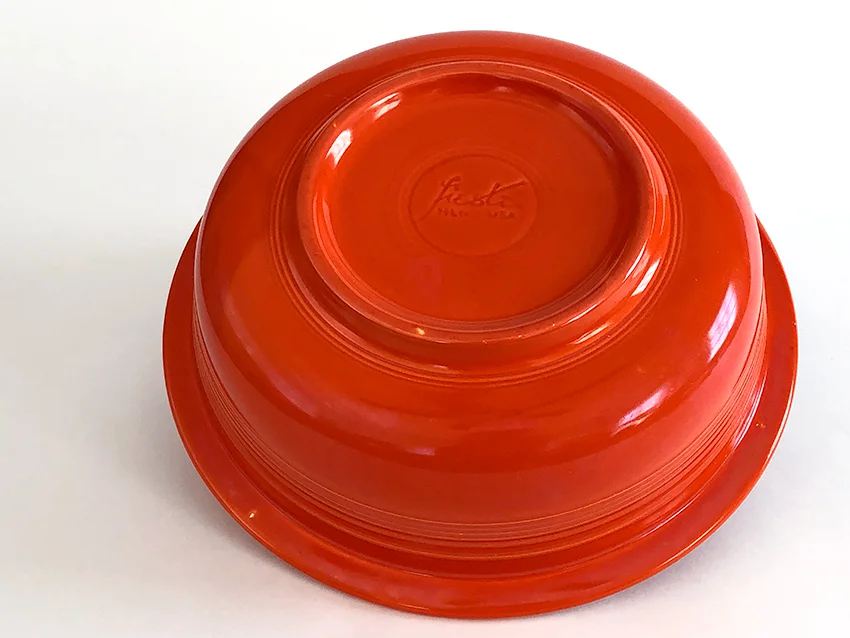 red vintage fiestaware 9 inch round nappie vegetable bowl for sale