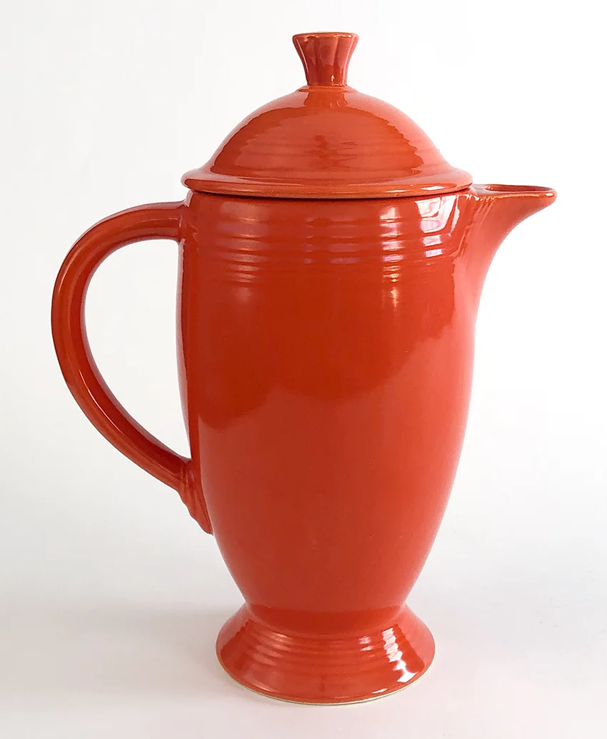 red vintage fiestaware coffee pot