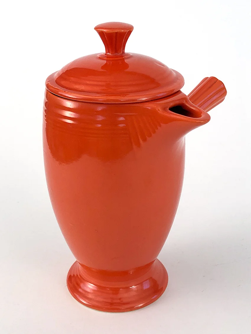 rare red vintage fiestaware AD demitasse stick handled coffee pot