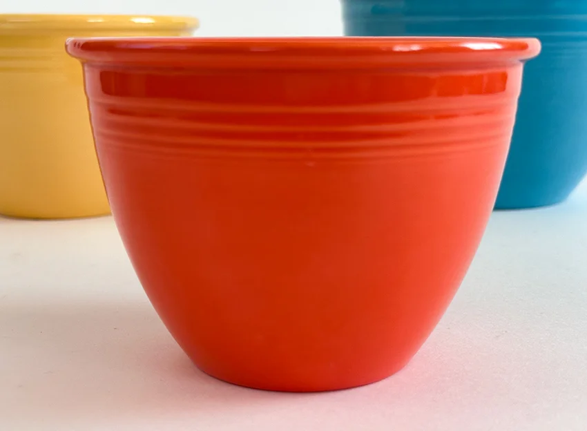 red fiesta mixing bowl number one size 1938-1942 original fiestaware