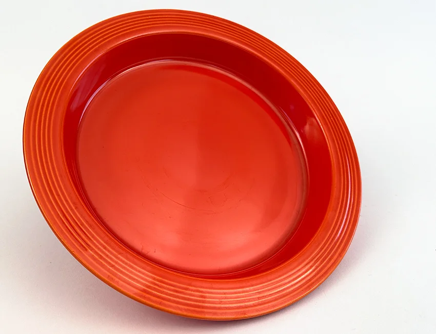 red vintage fiestaware relish tray base for sale