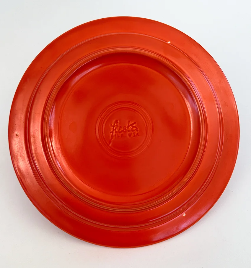 red vintage fiestaware relish tray base for sale