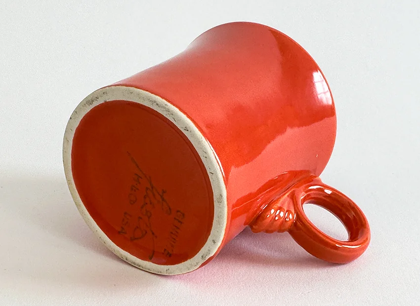 red vintage fiestaware tom and jerry mug