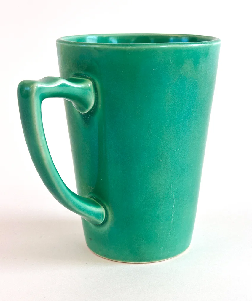 original green vintage riviera handled tumbler mug hard to find homer laughlin tableware piece