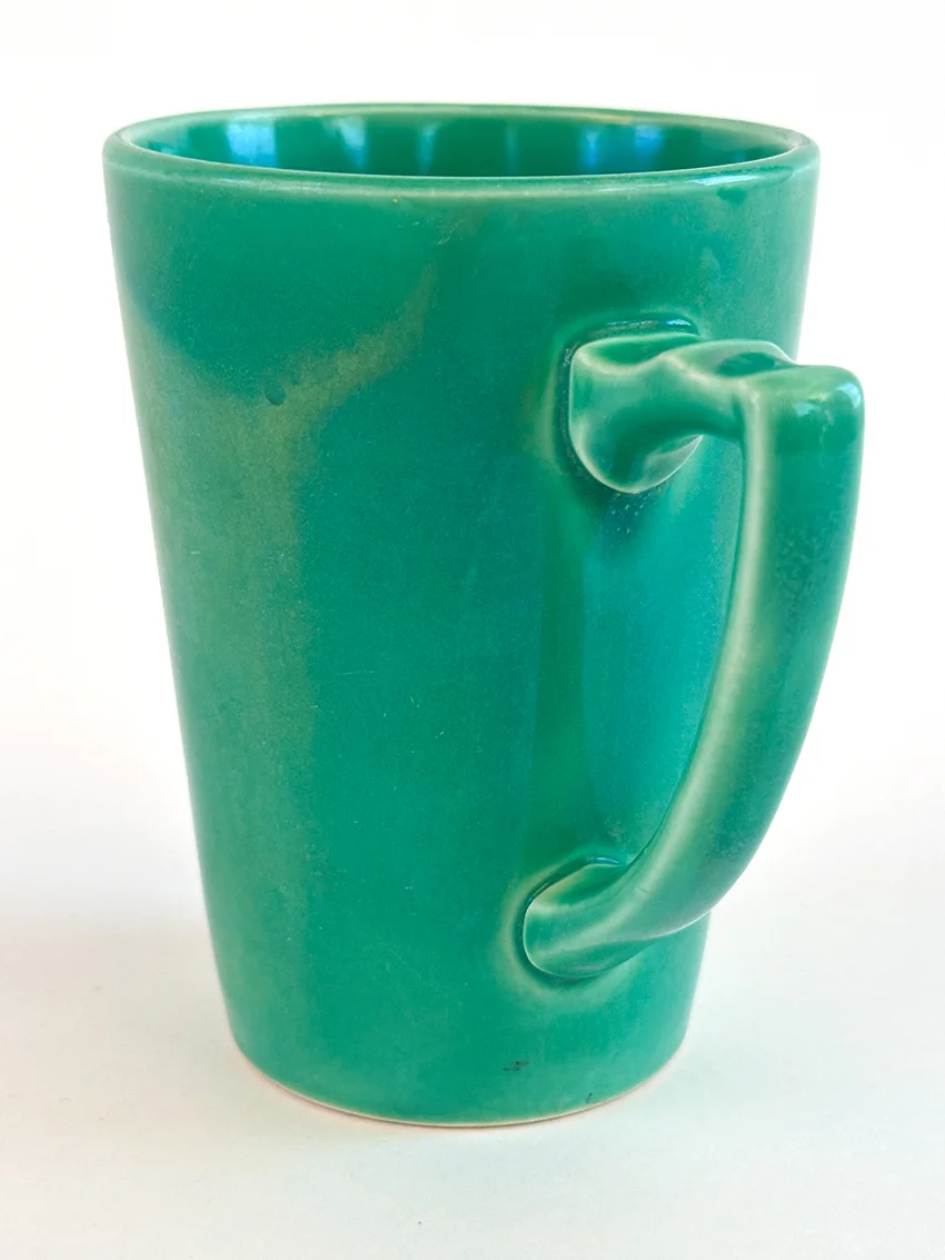 original green vintage riviera handled tumbler mug hard to find homer laughlin tableware piece