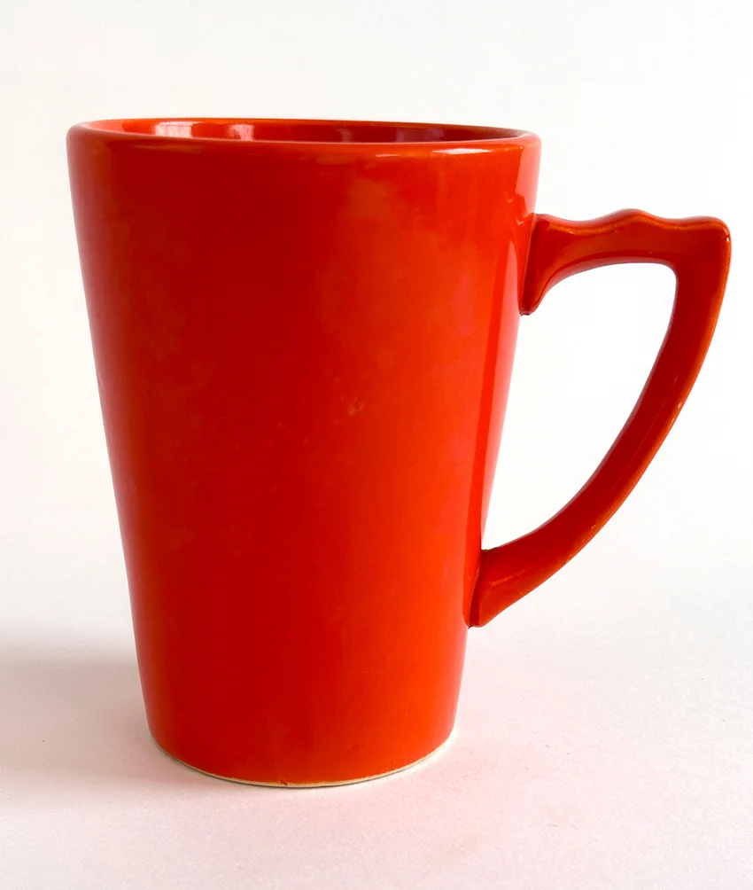 original red vintage riviera handled tumbler mug hard to find homer laughlin tableware piece