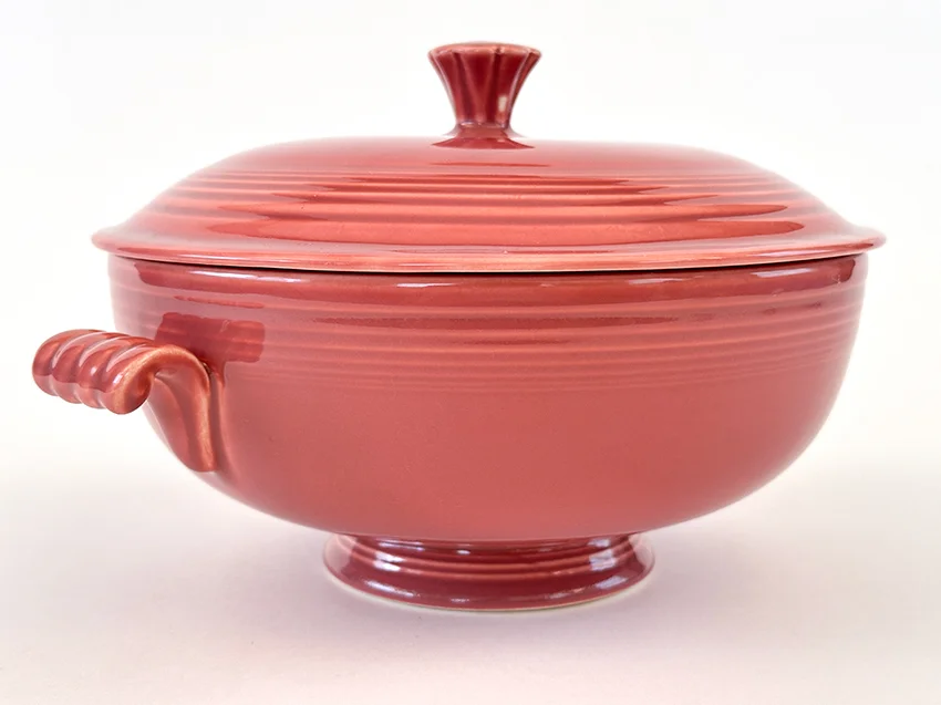 1950s Rose vintage fiestware lidded casserole for sale