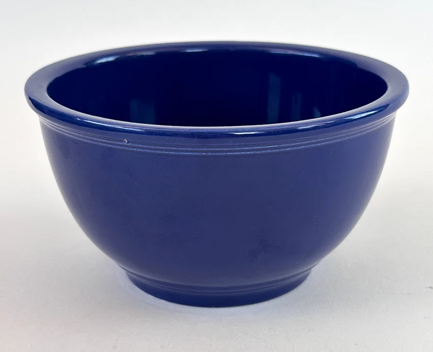 small cobalt blue vintage fiesta kitchen kraft mixing bowl made from 1938-1944