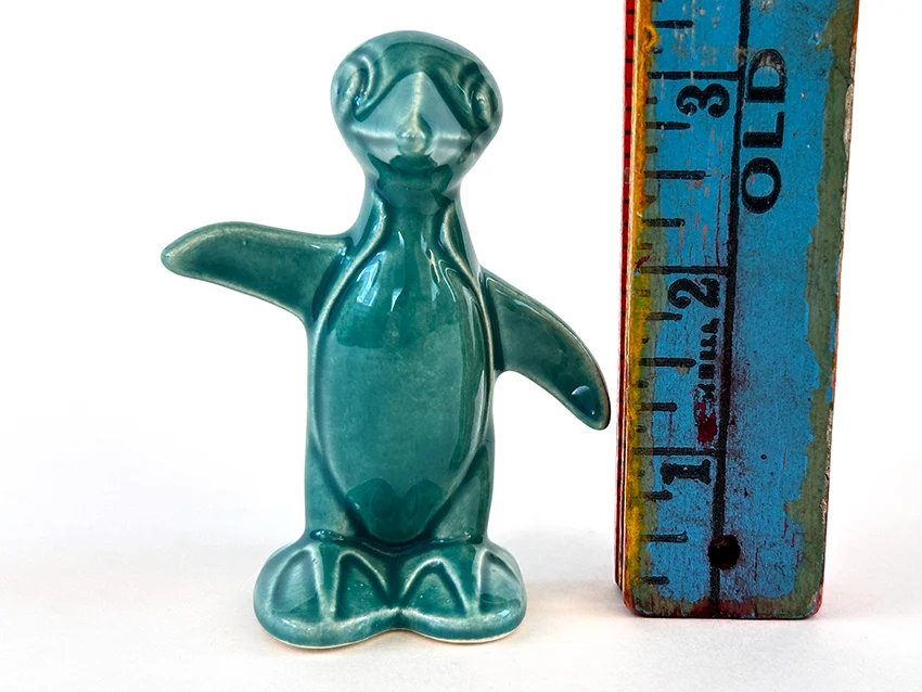 Spruce Green Harlequin penguin novelty animal figurine