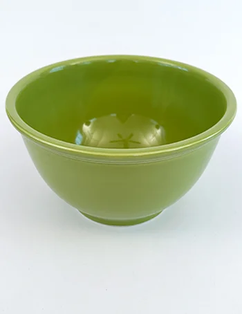 large 1950s chartreuse vintage homer laughlin rhythm tableware line kitchen kraft mixing bowl