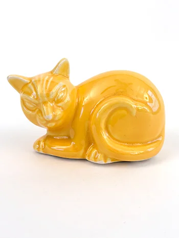 Harlequin Animal Novelty Yellow Cat Homer Laughlin Pottery for Woolworths