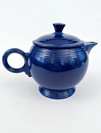 Vintage Fiestaware Large Cobalt Teapot For Sale