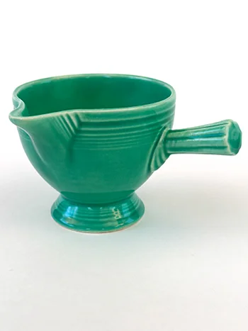 original green vintage fiestaware stick handled creamer