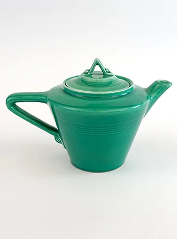 Original Green Harlequin Teapot 30s 40s Homer Laughlin Vintage Dinnerware Woolworths Americana