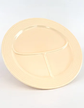 rare vintage fiestaware ivory 12 inch divided compartment plate for sale