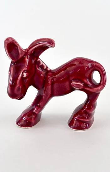 Harlequin Animal Novelty Maroon Donkey Homer Laughlin Pottery for Woolworths