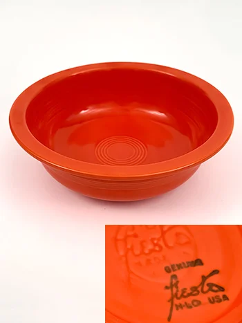 radioactive red vintage fiestaware 8 inch round nappie vegetable bowl