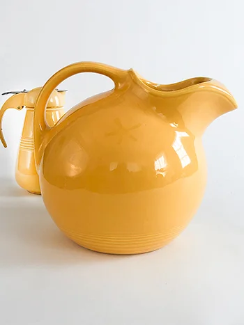 rare fiesta yellow vintage harlequin service water ball pitcher for sale