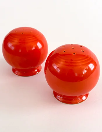 Vintage Fiesta Kitchen Kraft Shakers in Original Red Colored Glaze