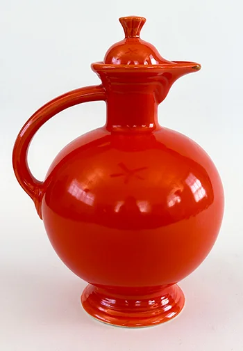 red vintage fiestaware carafe for sale made by homer laughlin from 1936-1942