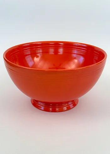 red vintage fiesta footed salad bowl