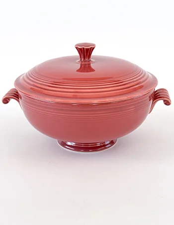 1950s Vintage Fiestaware Rose Colored Glaze Covered Casserole