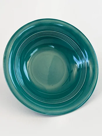 Vintage Harlequin Pottery Spruce Green Fruit Bowl For Sale