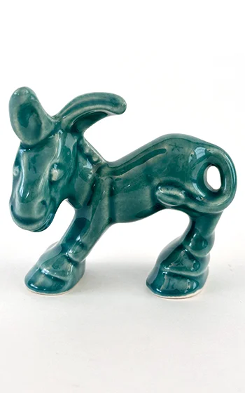 Harlequin Animal Novelty Spruce Green Donkey Homer Laughlin Pottery for Woolworths