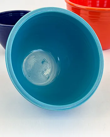 Vintage Fiestaware Nesting Bowl Number Five in Original Turquoise with Inside Bottom Rings For Sale