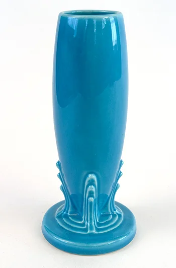 Vintage Fiestaware Bud Vase in Original Turquoise Glaze For Sale