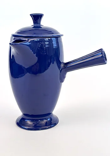 cobalt blue vintage fiestaware after dinner AD demitasse stick handled coffee pot
