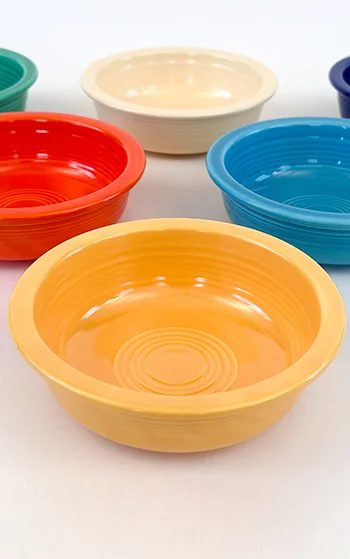 Yellow Vintage Fiestaware 5 and a half inch Fruit Bowl For Sale