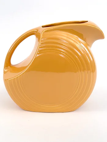 Vintage Fiestaware Disk Water Pitcher in Original Yellow Glaze