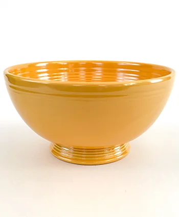 Yellow Vintage Fiestaware Large Footed Salad Bowl For Sale