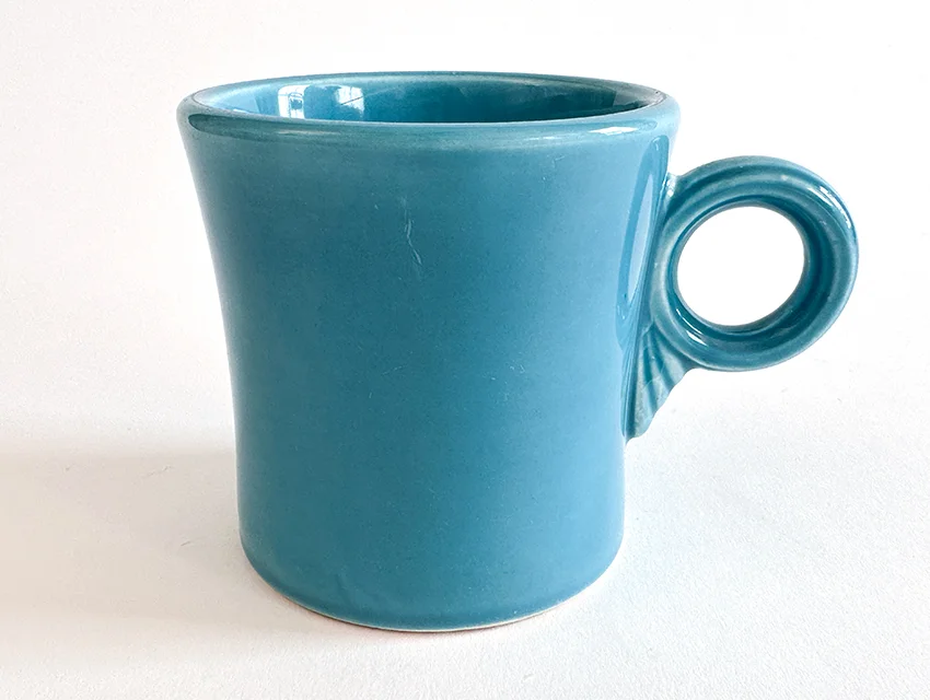 original turquoise vintage fiesta tom and jerry mug for sale