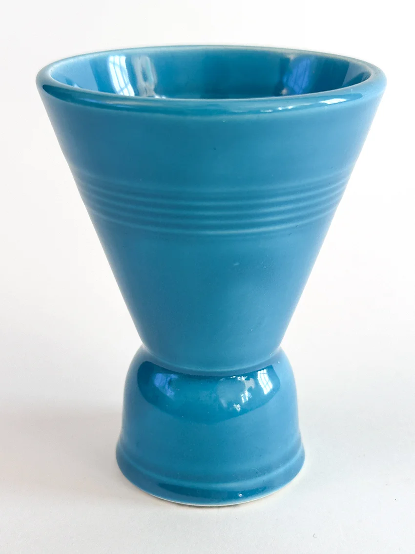 turquoise vintage harlequin double egg cup for sale