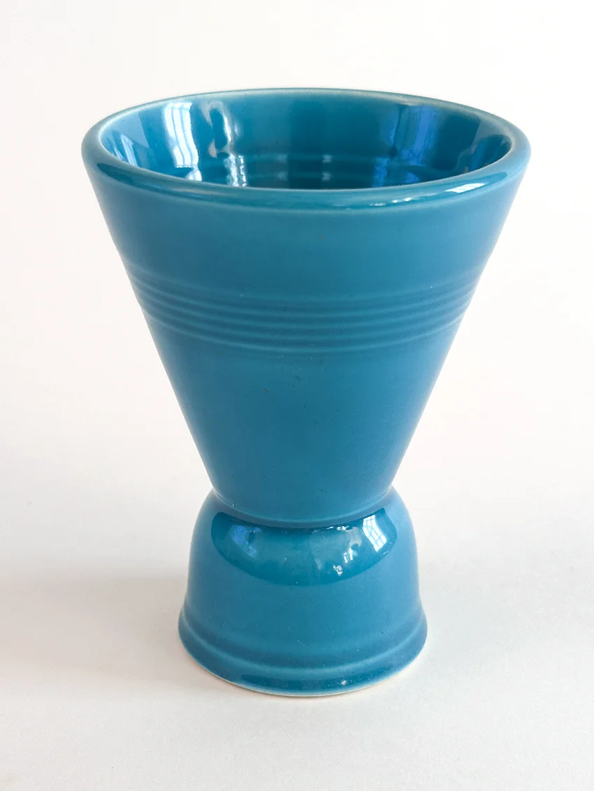 turquoise vintage harlequin double egg cup for sale