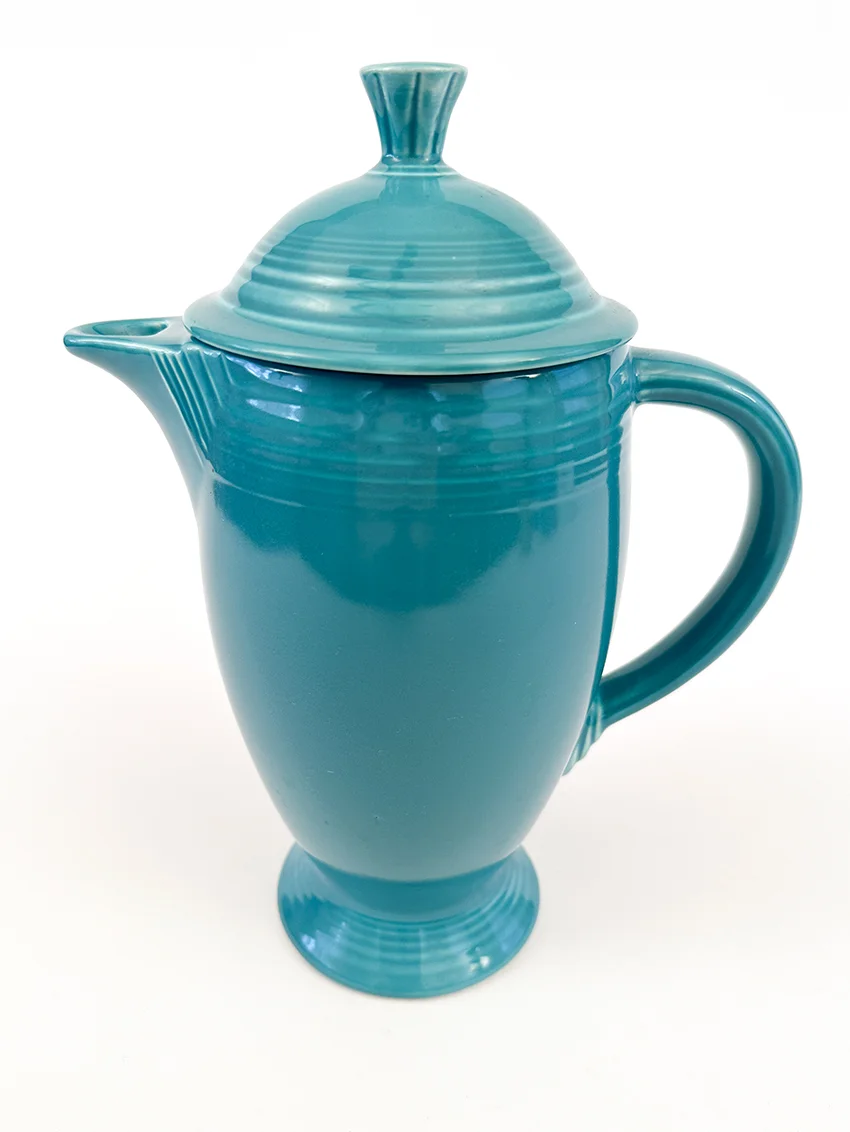 Turquoise vintage fiestaware coffeepot for sale original fiesta dinnerware from 1936-1959